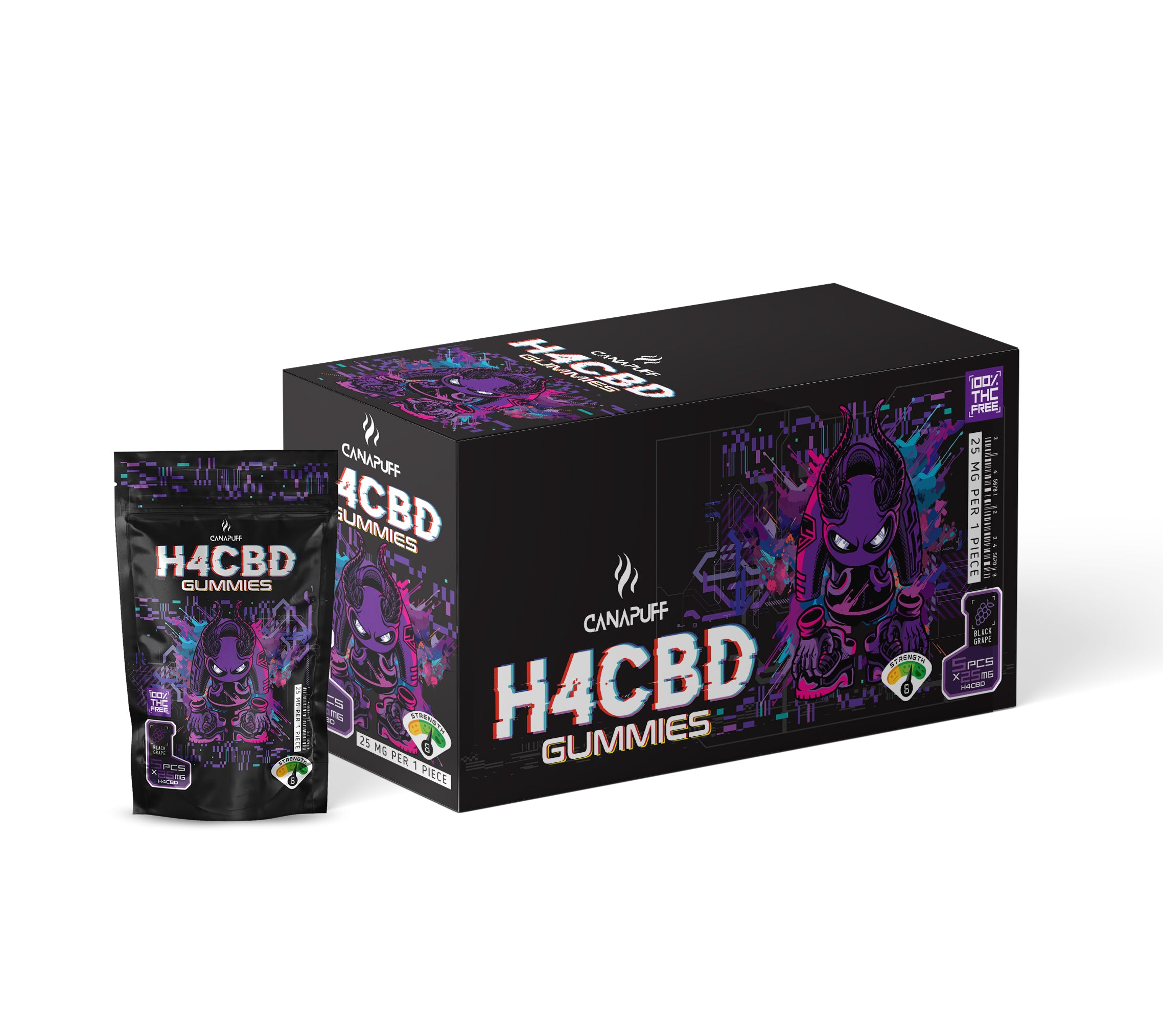 Canapuff - H4CBD Gummies - Black Grape Canapuff