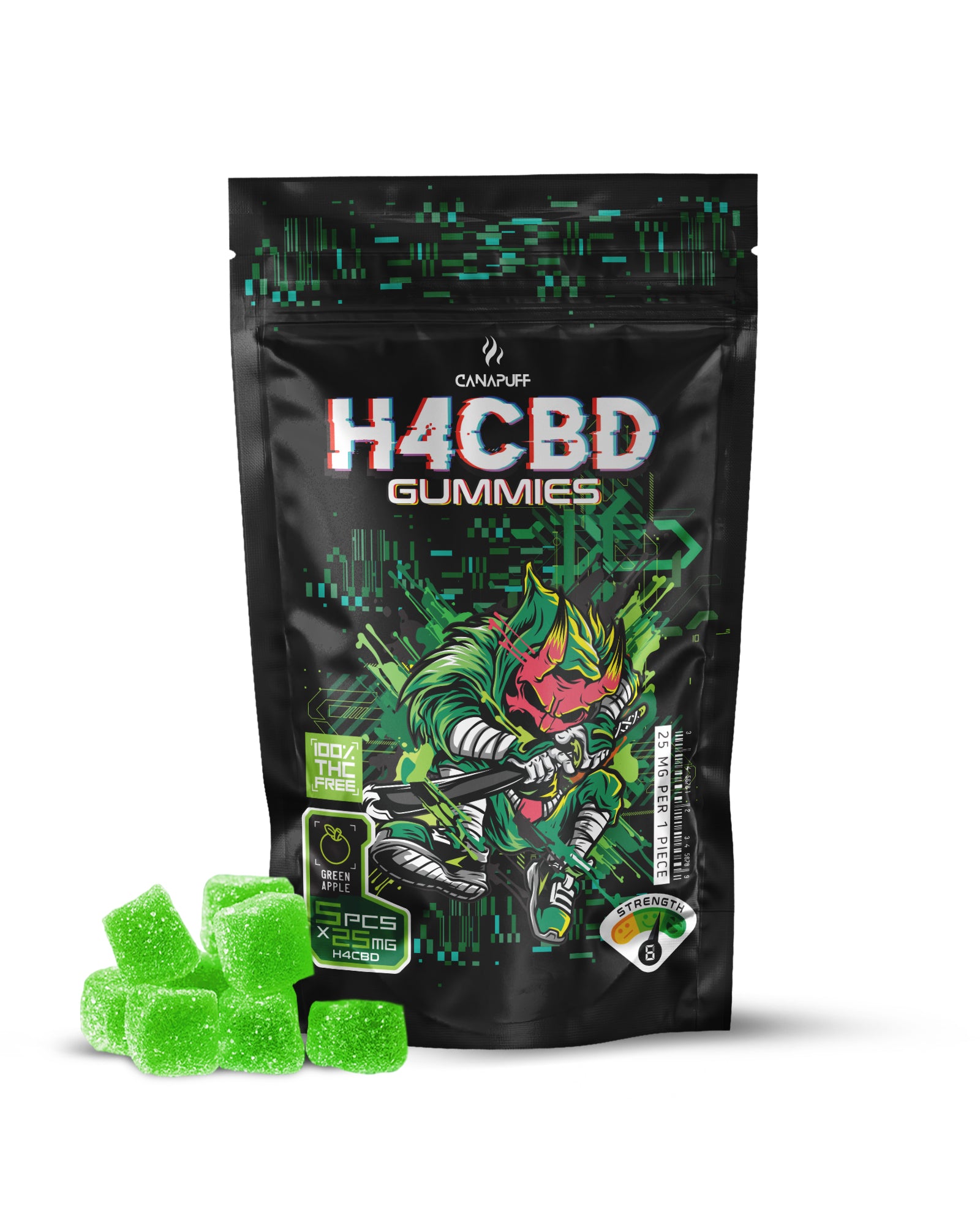 H4CBD Gummies Green Apple (doypack) 2