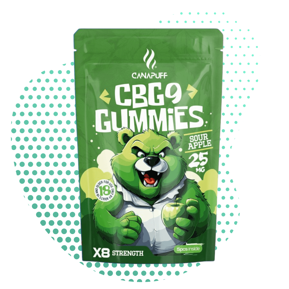 Canapuff - CBG9 Gummies - Sour Apple Canapuff