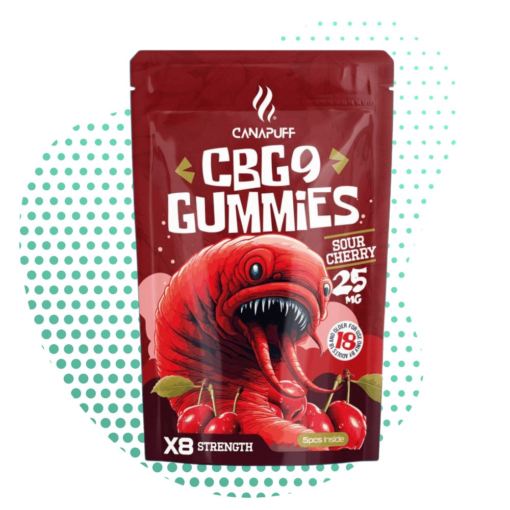 Canapuff CBG9 Gummies Sour Cherry