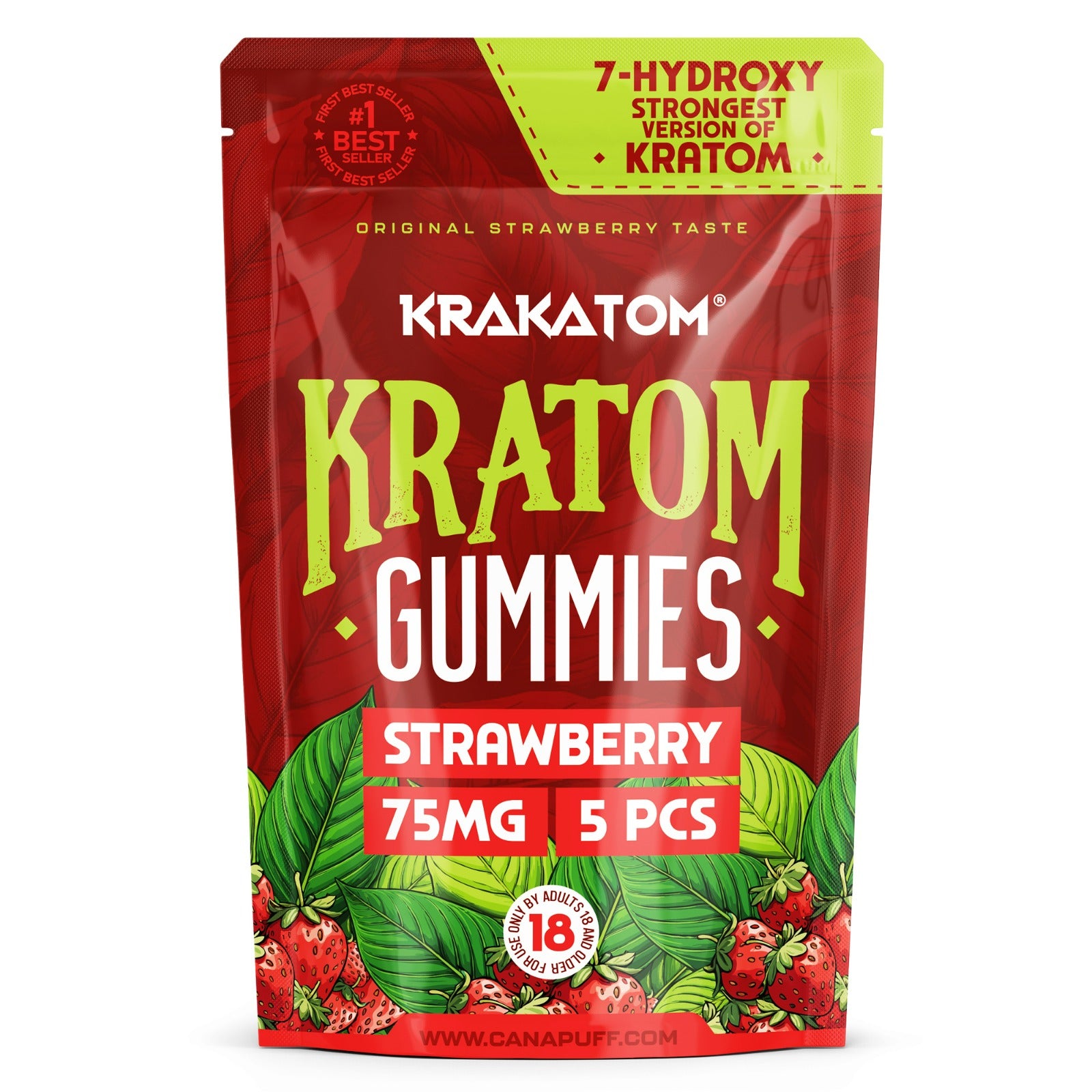 Canapuff - 7 - Hydroxy Kratom Gummies - Strawberry